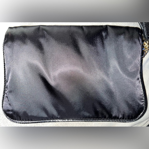 Henri Bendel Black Clutch with Gold Chain
